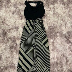 Black and Griege Maxi Dress